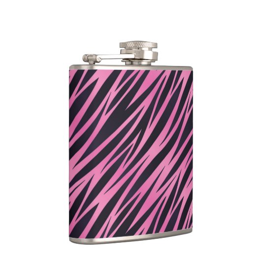 Roze Zebra Stripe achtergrond Heupfles (Rechts)
