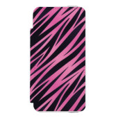 Roze Zebra Stripe achtergrond Incipio iPhone Portemonnee Hoesje (Voorkant Agenda)