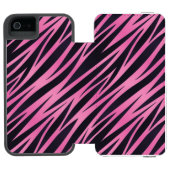 Roze Zebra Stripe achtergrond Incipio iPhone Portemonnee Hoesje (Agenda Open)