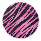 Roze Zebra Stripe achtergrond Keramische Knop (Voorkant)