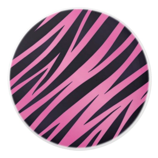 Roze Zebra Stripe achtergrond Keramische Knop (Voorkant)