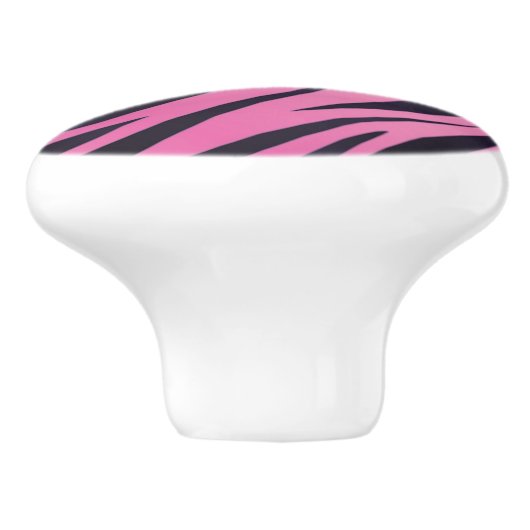 Roze Zebra Stripe achtergrond Keramische Knop (Zijkant)