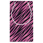 Roze Zebra Stripe achtergrond Klein Cadeauzakje (Achterkant)