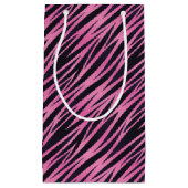 Roze Zebra Stripe achtergrond Klein Cadeauzakje (Voorkant)
