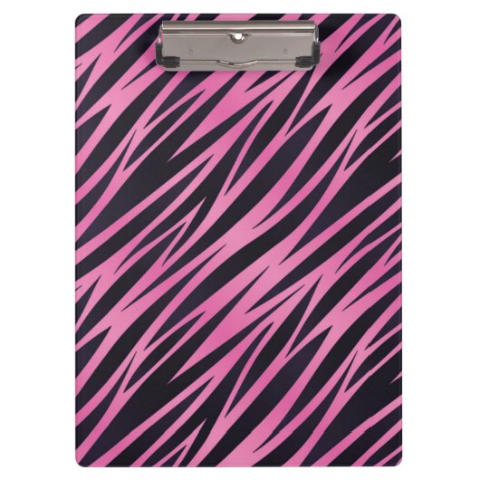Roze Zebra Stripe achtergrond Klembord (Voorkant)
