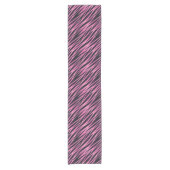 Roze Zebra Stripe achtergrond Korte Tafelloper (Voorkant)