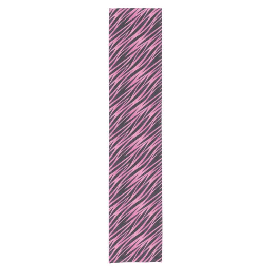 Roze Zebra Stripe achtergrond Korte Tafelloper (Voorkant)