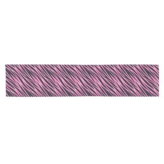 Roze Zebra Stripe achtergrond Korte Tafelloper (Horizontaal)
