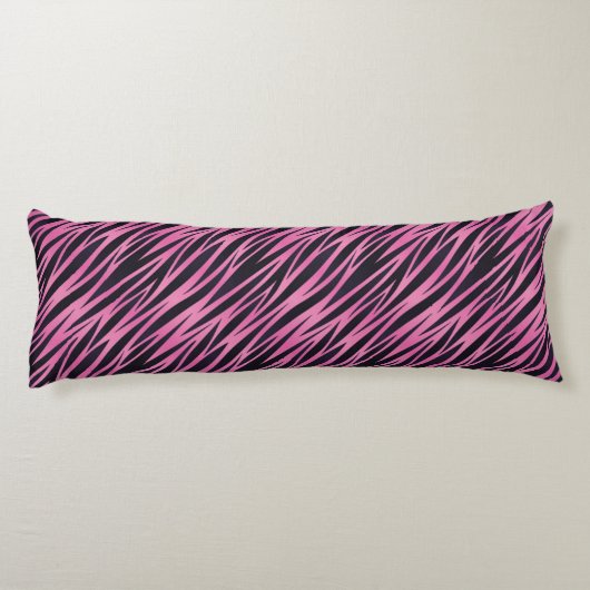 Roze Zebra Stripe achtergrond Lichaamskussen (Achterkant)