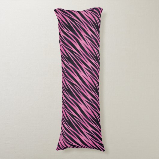 Roze Zebra Stripe achtergrond Lichaamskussen (Voorkant Verticaal)