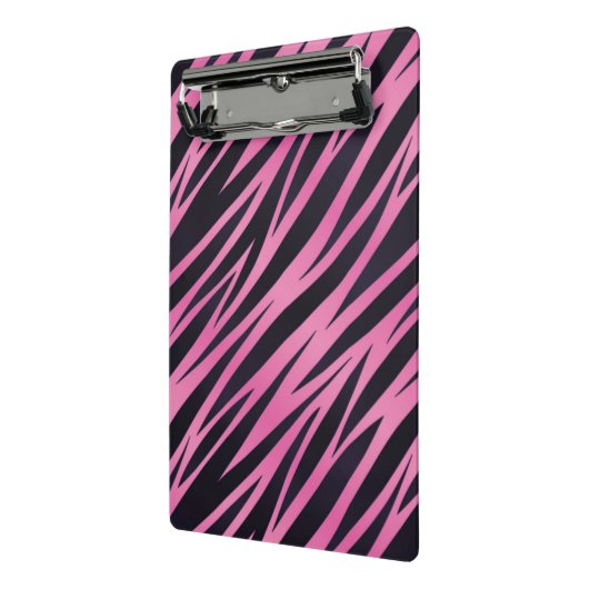 Roze Zebra Stripe achtergrond Mini Klembord (Angled2)