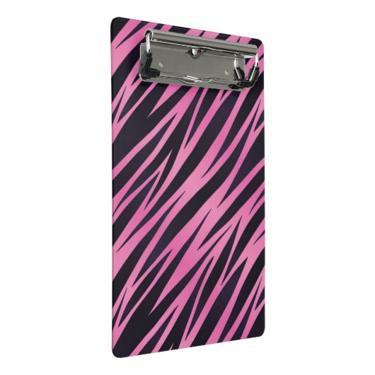 Roze Zebra Stripe achtergrond Mini Klembord (Schuin)