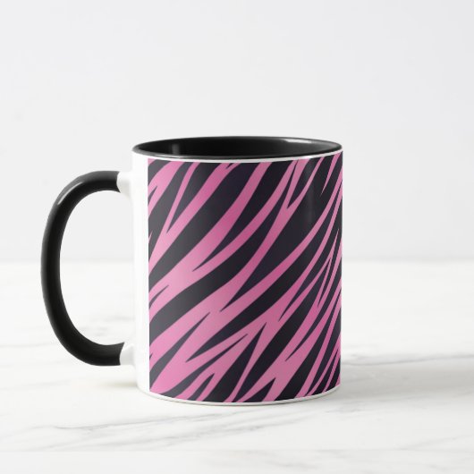 Roze Zebra Stripe achtergrond Mok (Links)