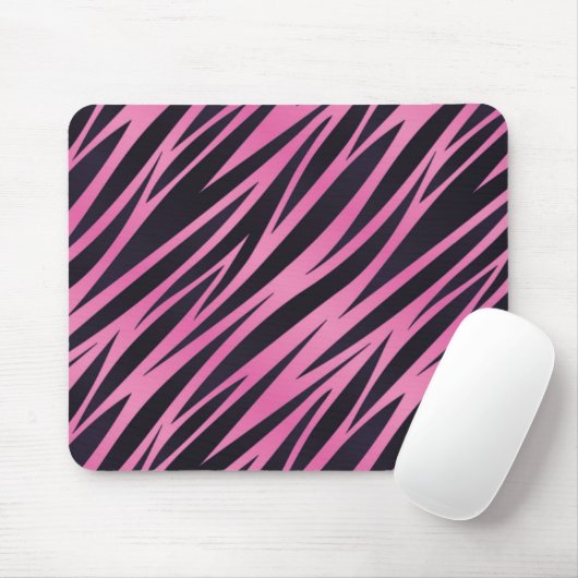 Roze Zebra Stripe achtergrond Muismat (Met muis)