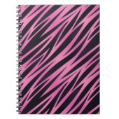 Roze Zebra Stripe achtergrond Notitieboek (Voorkant)