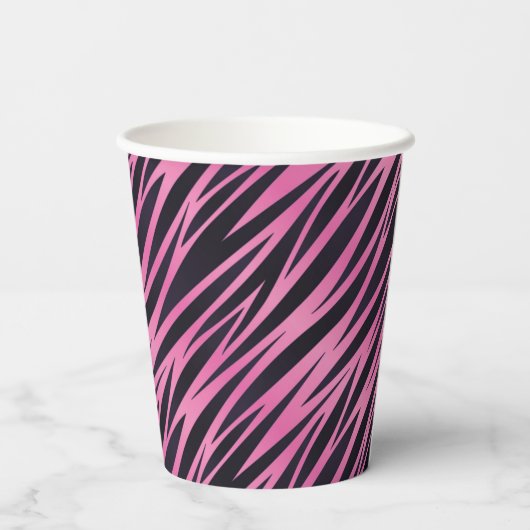 Roze Zebra Stripe achtergrond Papieren Bekers (Achterkant)