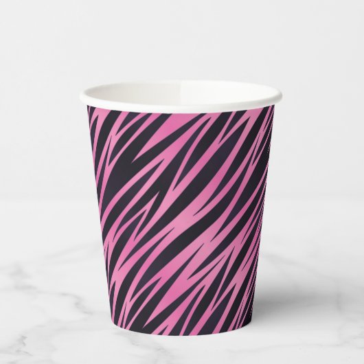 Roze Zebra Stripe achtergrond Papieren Bekers (Links)