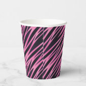 Roze Zebra Stripe achtergrond Papieren Bekers (Rechts)
