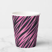 Roze Zebra Stripe achtergrond Papieren Bekers (Voorkant)