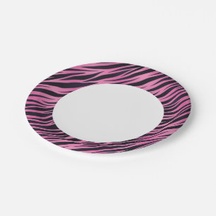 Roze Zebra Stripe achtergrond Papieren Bordje