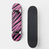 Roze Zebra Stripe achtergrond Persoonlijk Skateboard (Voorkant)