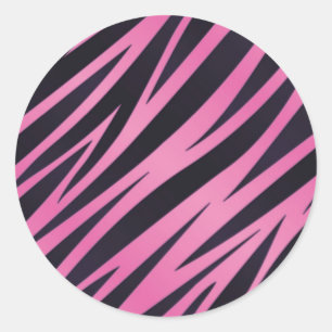 Roze Zebra Stripe Achtergrond Ronde Sticker