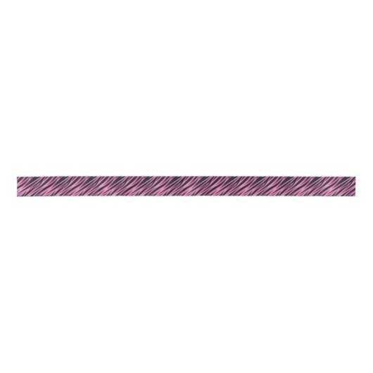 Roze Zebra Stripe achtergrond Satijnen Lint (Voorkant)