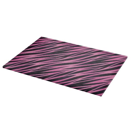 Roze Zebra Stripe achtergrond Snijplank (Hoek)