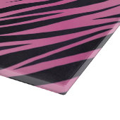 Roze Zebra Stripe achtergrond Snijplank (Hoek)