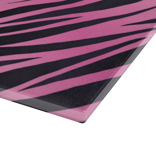 Roze Zebra Stripe achtergrond Snijplank (Hoek)