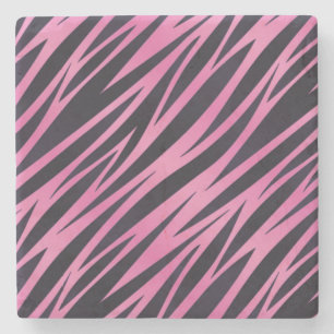 Roze Zebra Stripe achtergrond Stenen Onderzetter