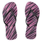Roze Zebra Stripe achtergrond Teenslippers (Voetbed)