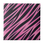 Roze Zebra Stripe achtergrond Tegeltje (Voorkant)