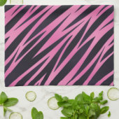 Roze Zebra Stripe achtergrond Theedoek (Gevouwen)