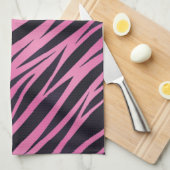 Roze Zebra Stripe achtergrond Theedoek (Quarter Fold)