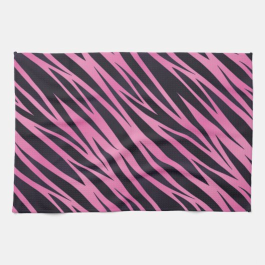 Roze Zebra Stripe achtergrond Theedoek (Horizontaal)
