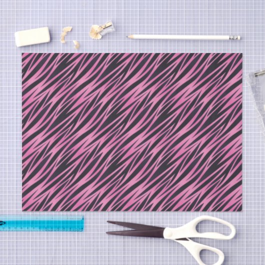 Roze Zebra Stripe achtergrond Tissuepapier (Craft)