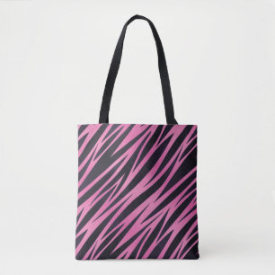 Roze Zebra Stripe achtergrond Tote Bag