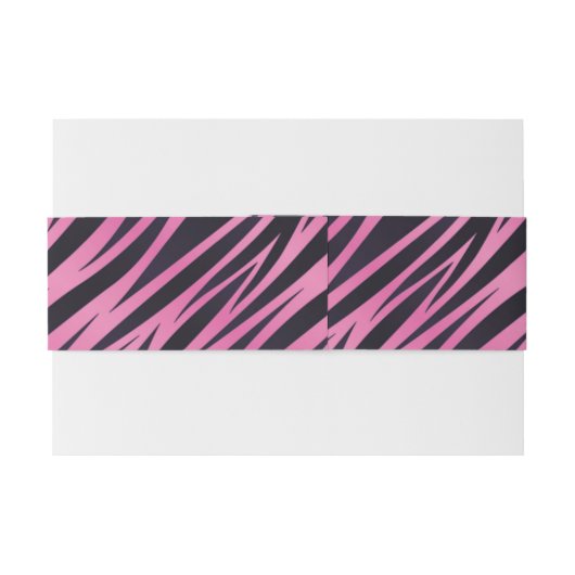 Roze Zebra Stripe achtergrond Uitnodigingen Wikkel (Achterkant Voorbeeld)
