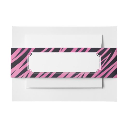 Roze Zebra Stripe achtergrond Uitnodigingen Wikkel (Voorkant Voorbeeld)