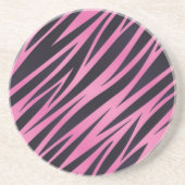 Roze Zebra Stripe achtergrond Zandsteen Onderzetter (Voorkant)