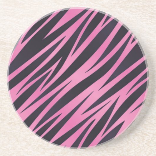 Roze Zebra Stripe achtergrond Zandsteen Onderzetter (Voorkant)