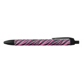 Roze Zebra Stripe achtergrond Zwarte Inkt Pen (Bovenkant)