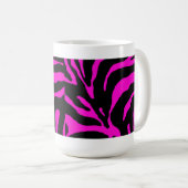 Roze Zebra Stripe Animal Print Koffiemok (Voorkant rechts)