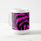 Roze Zebra Stripe Animal Print Koffiemok (Voorkant links)