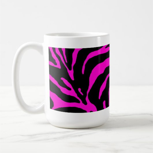 Roze Zebra Stripe Animal Print Koffiemok (Links)