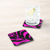 Roze Zebra Stripe Animal Print Onderzetter (Rechterzijde)
