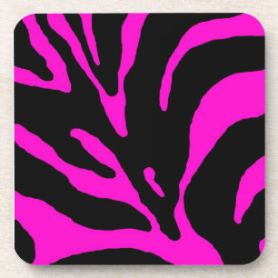 Roze Zebra Stripe Animal Print Onderzetter