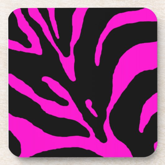 Roze Zebra Stripe Animal Print Onderzetter (Voorkant)