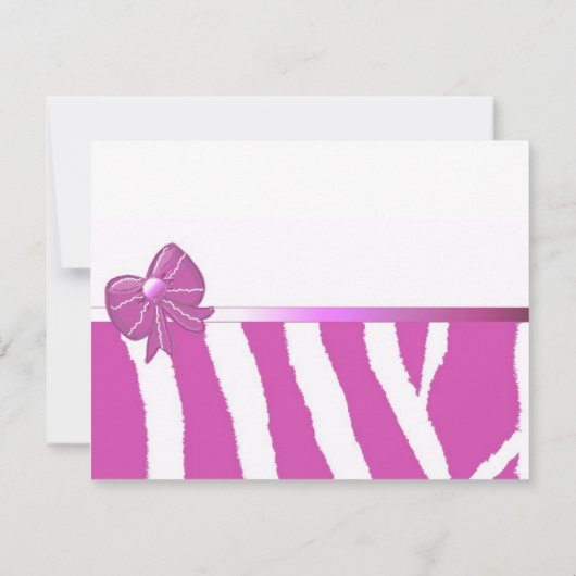 Roze Zebra Stripe Bridal Shower Kaart (Achterkant)